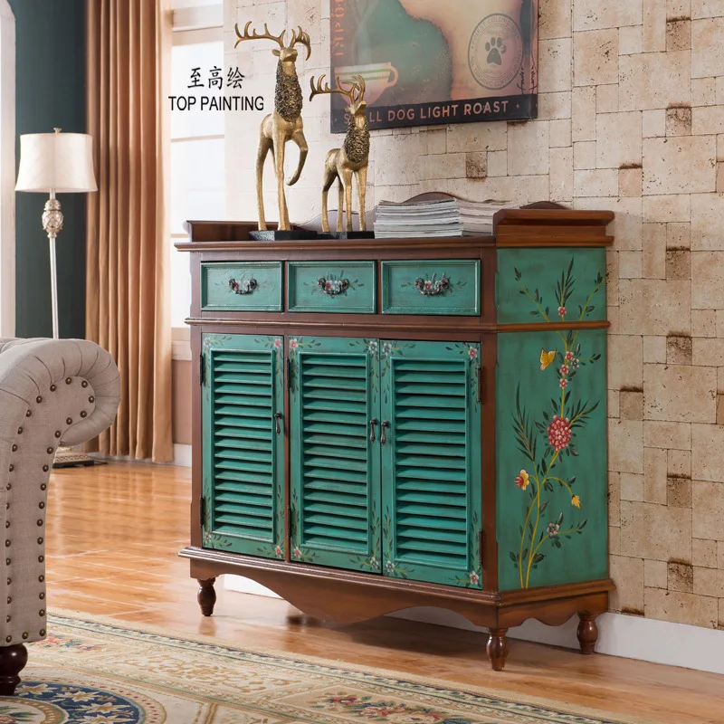 American shutters, large shoe cabinets, entrance cabinets, three buckets and three doors, living room decoration cabinets, paint