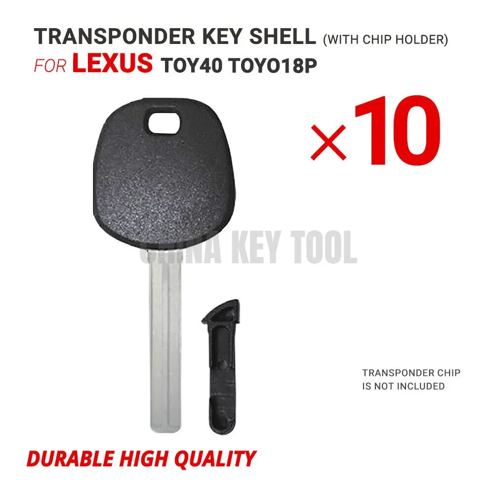 10X Transponder Key Shell For Lexus TOY40 With Chip Holder High Quality