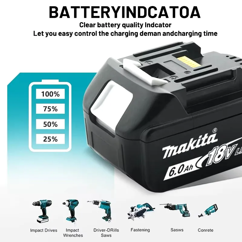 Originale Makita 6Ah/5Ah/3Ah Makita 18V Battery, For BL1830B BL1850B BL1850 BL1840 BL1860 BL1815 Batteria al litio di Ricambio