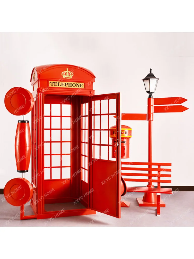 Customized European Retro Telephone Booth Decoration Outdoor Instafamous Store Bar Mall Art Gallery Decoration Props