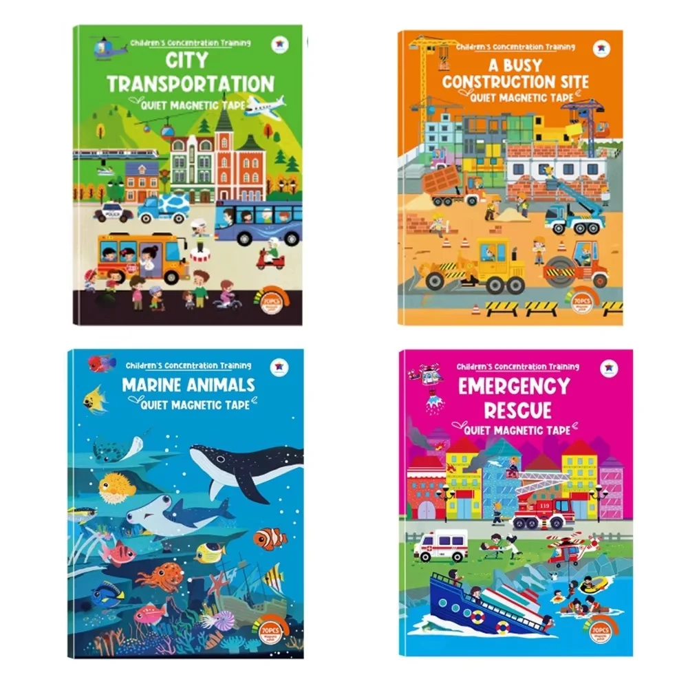 Magnetic Quiet Sticker Toy Book for Children, Reusable Toy Gifts for Children's Concentration and Creative Thinking Training