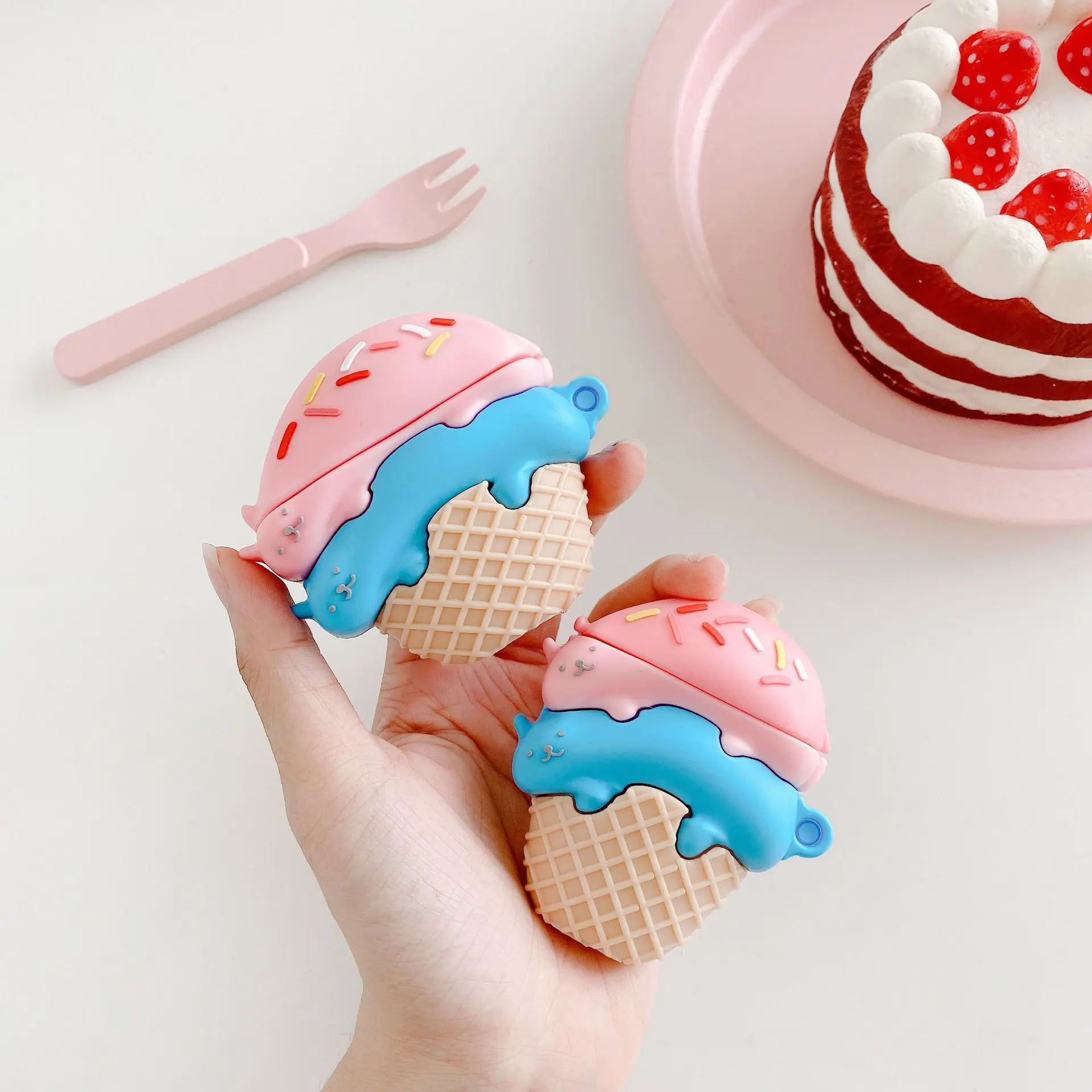 Cute Dog Ice Cream Cone Protective Earphone Silicone Cover For Airpods Pro 2/Airpods 3/Airpods 1/2 For Kids/Men/Girls Funda