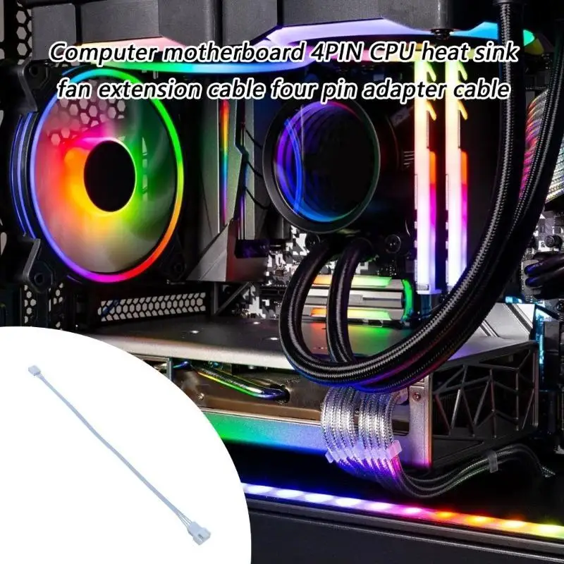R53C Premium PVC Housing 4PIN CPU Fan Power Extension Cable Simplifies Installation In Gaming Rigs And Workstations 11.81inch