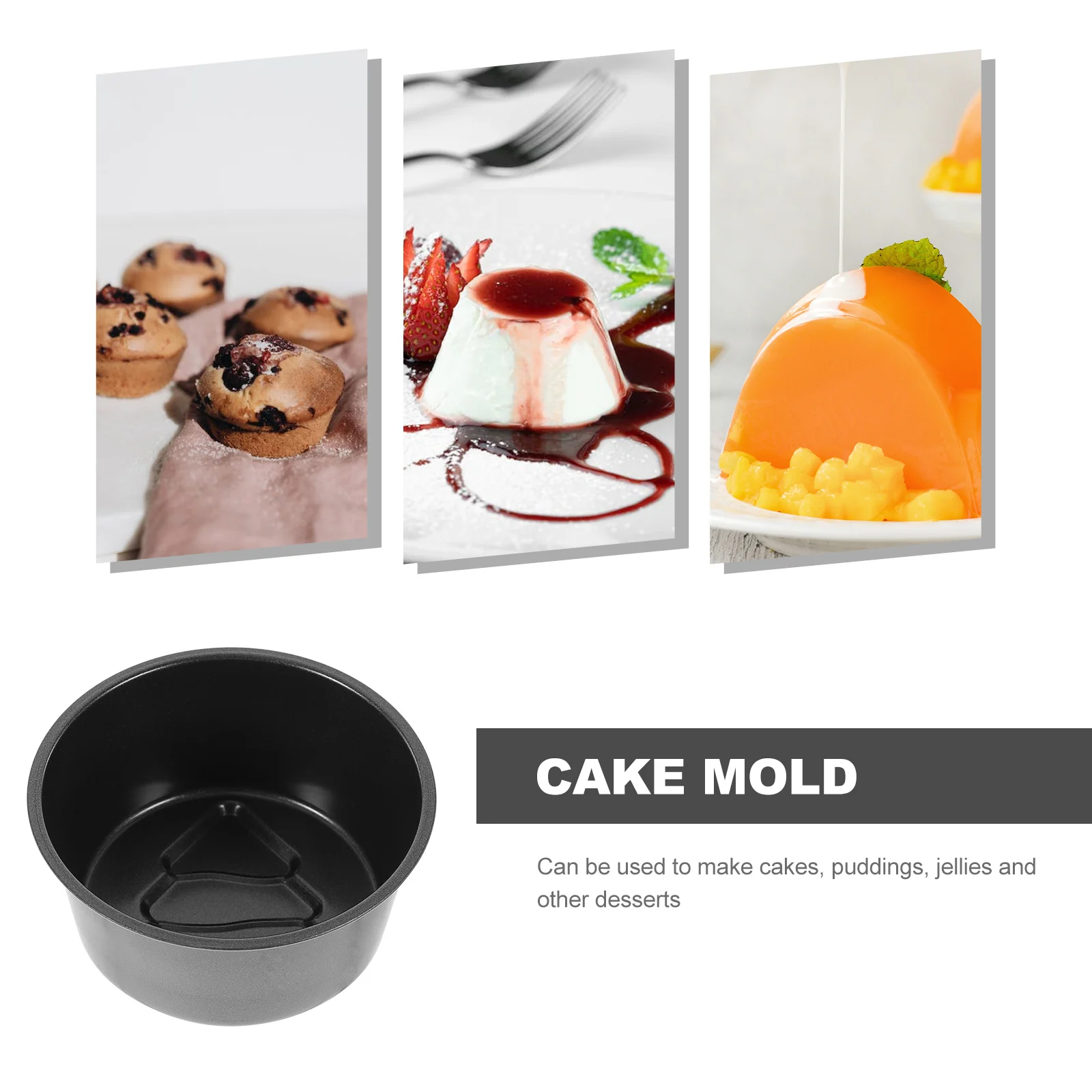 

6 шт. круглая форма для торта из углеродистой стали с антипригарным покрытием, форма для выпечки с приподнятым дизайном, форма для пудинга, кухонные принадлежности для фестиваля, форма для торта