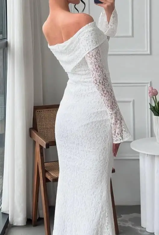 

Women Dress 2025 Spring/summer Latest Hot Selling Elegant Sexy Temperament Style Lace Long Sleeved Dress Women's Dress Autumn