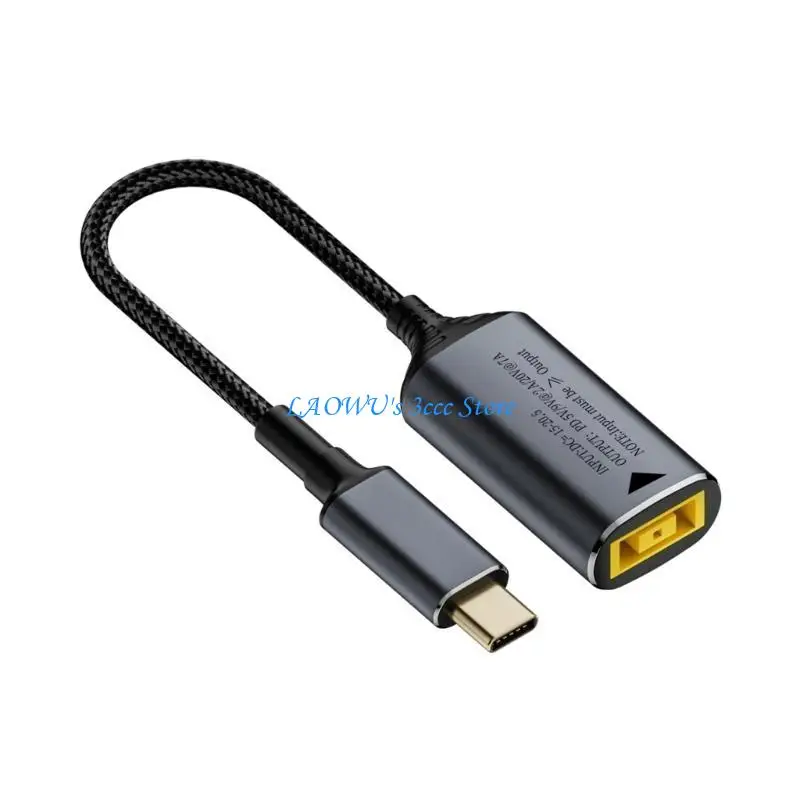

Y8AD 17.50cm Long Converters Cable Power Adapter Cord DC5525/5521/Square Port to Type C PD140W Charging Wire Short Line