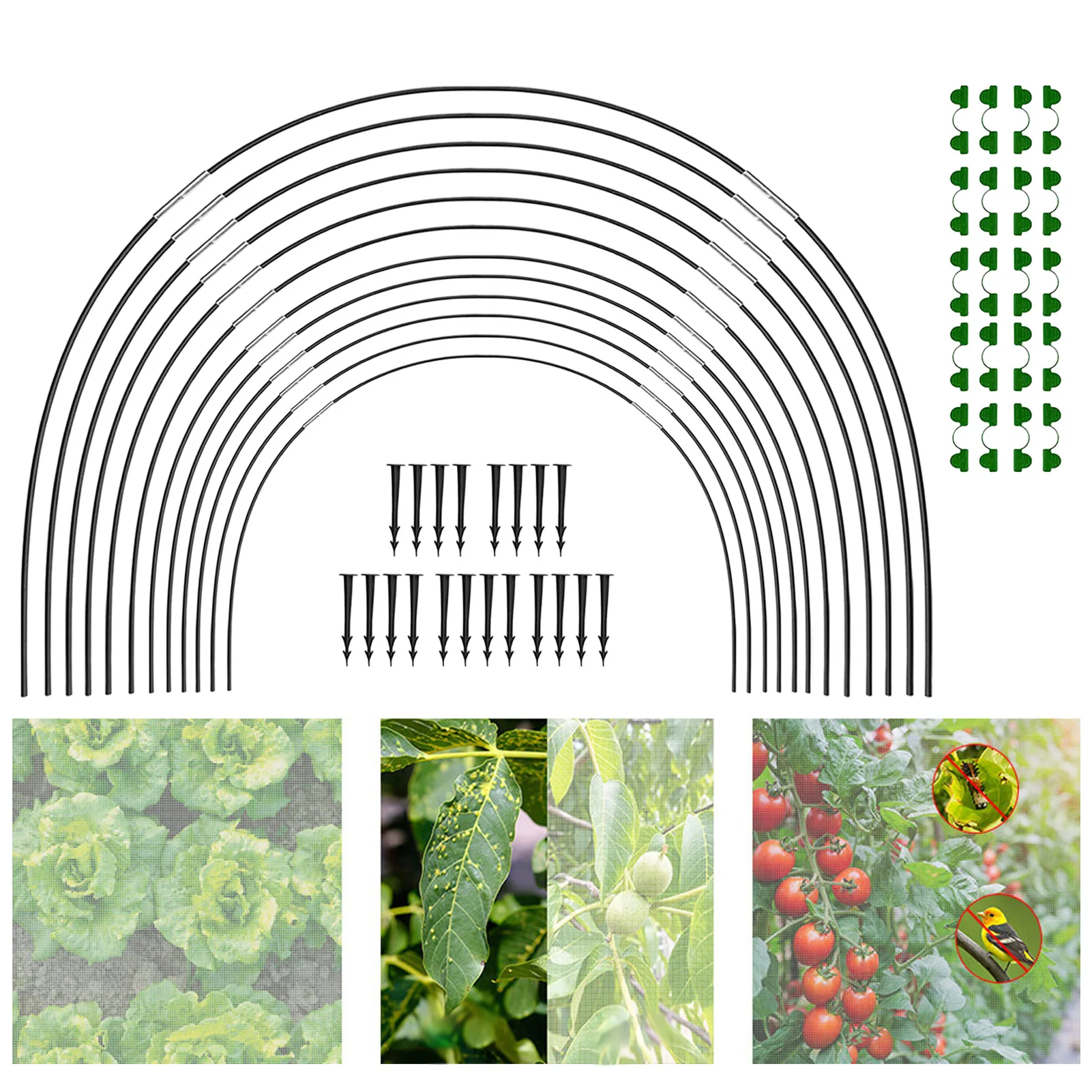 เรือนกระจกเรือนสวนปลูกอุโมงค์ Hoop สนับสนุน Hoops ที่ตั้งต้นไม้เครื่องมือสำหรับ Garden Greenhouse อุปกรณ์