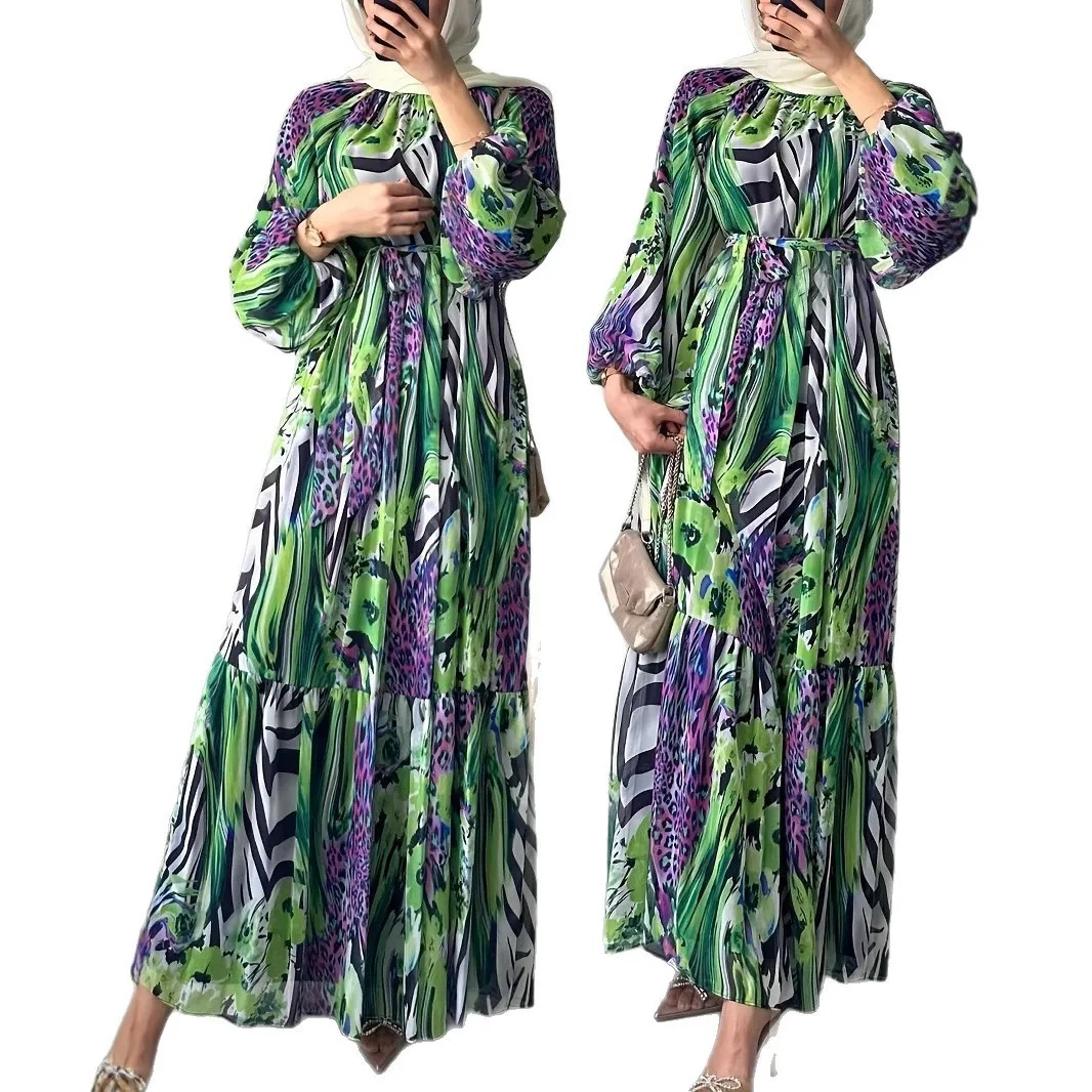 

Женская мода Абая длинное африканское платье с принтом сексуальные шифоновые платья Саудовская Аравия Абая малайское женское традиционное платье