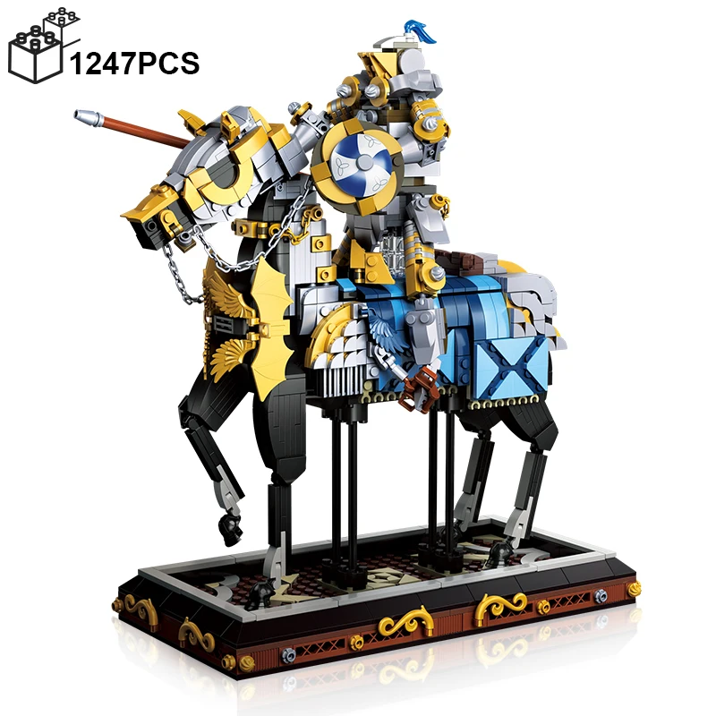 1247PCS Creative Europe Medieval Knights Building Blocks Desk Decoration Bricks Soldier Model Assemble Toy Gifts For Kids Boy