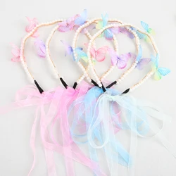 Fashion Tassel Hairband Novelty Headbands for Women Girls Sweet Butterfly Simple Streamer Tassel Headband Girls Hair Accessories