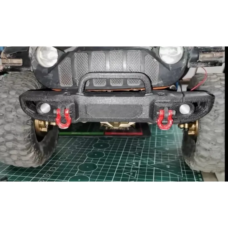 

3D Printed Front Bumper with Light Covers for YK4082 V3 1/8 RC Crawler with Tow Hook Mount Direct Fit Bolt-On for Jeep Wrangler