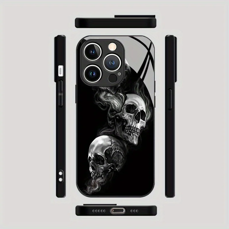 Fashion skull pattern Glass Phone Case for Samsung A07 A26 A36 A56 A16 A06 A55 A35 A14 A34 A15 A04 A34 A54 A24 A05 4G 5G