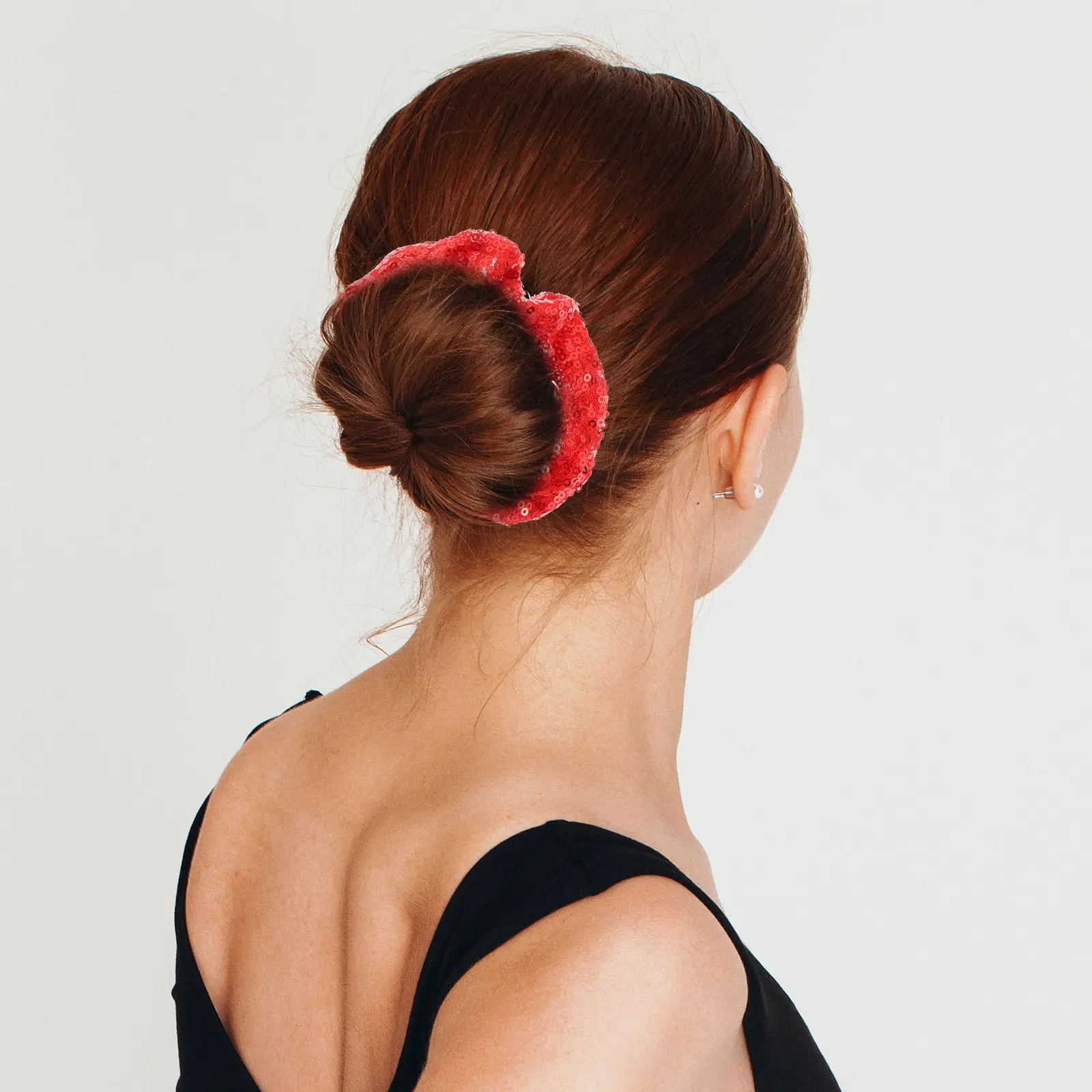 2pcs Sequins Hair Ties Elastic Christmas Hair Ring Colorful Ribbon Red Bow Stretchy Hairstyle Tools Accessories