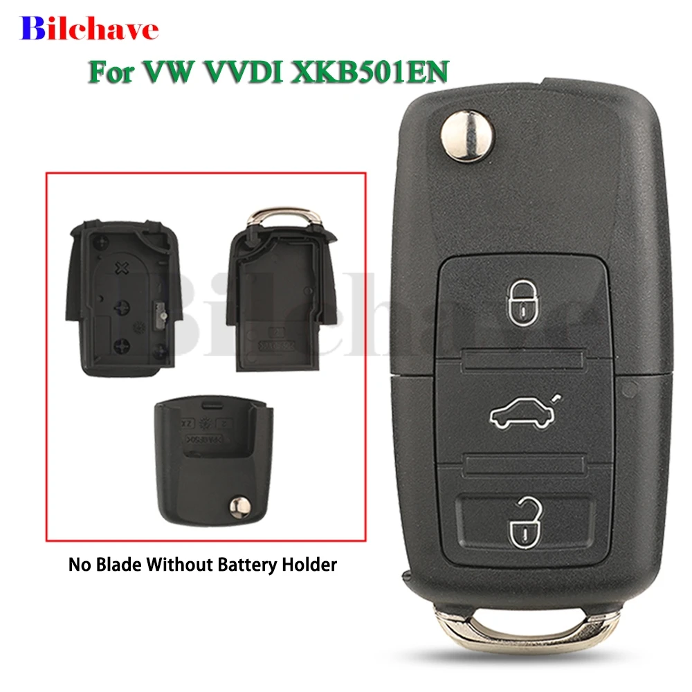 

Чехол для дистанционного ключа jingyuqin, 3 кнопки для VW VVDI XKB501EN, чехол для автомобильного ключа без лезвия, без держателя батареи, брелок