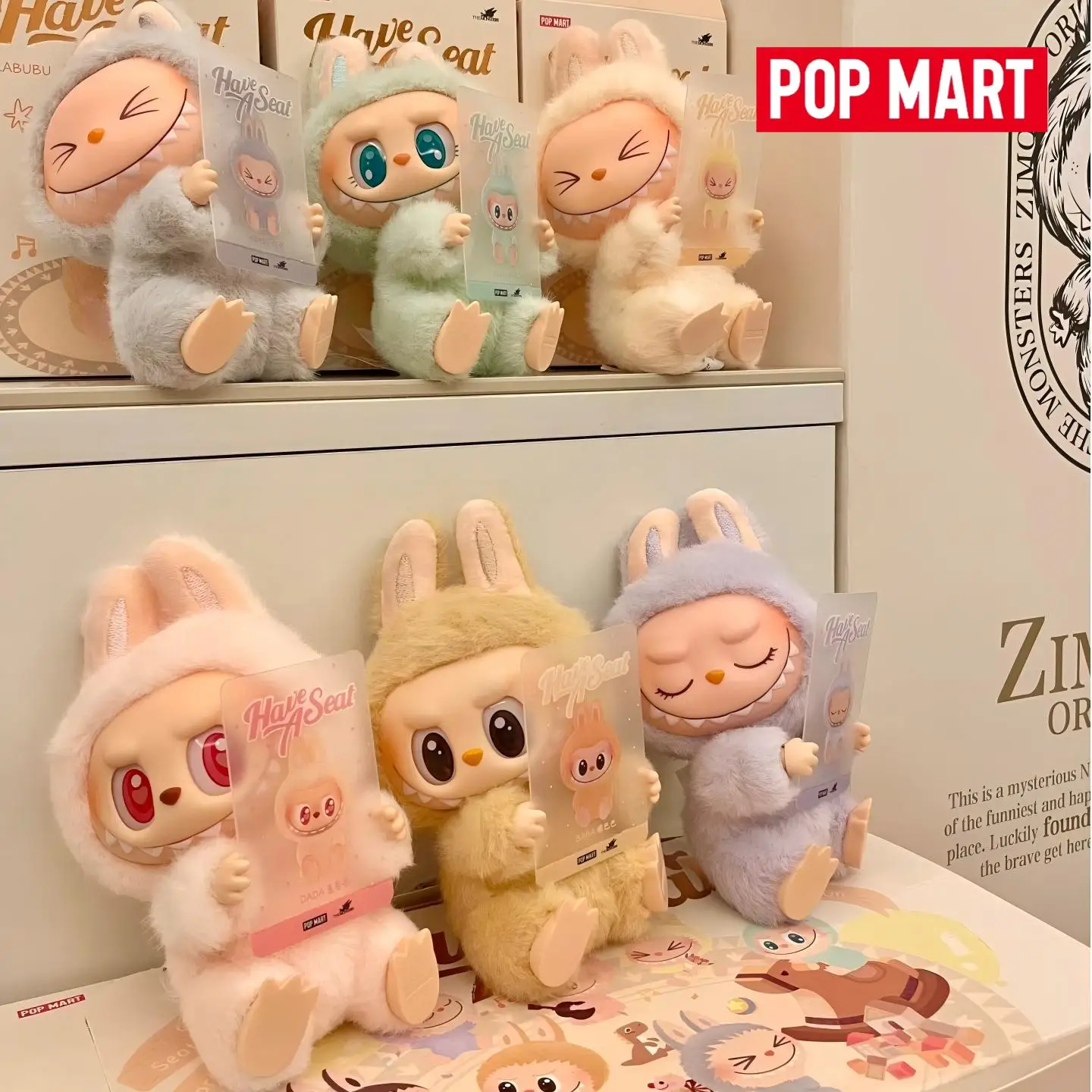 ORIGINAL POP MART THE MONSTERS LABUBU - Seri Have a Seat Boneka Vinyl Plush Blind Box Mainan Figur Anime Lucu Hiasan Meja