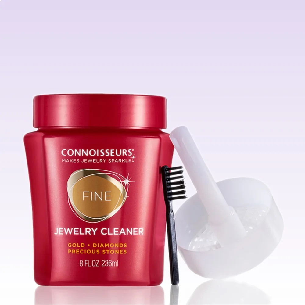 Connoisseurs 236ml Fine Jewelry Cleaner for Gold Platinum Precious Stone with Dip Tray Brush