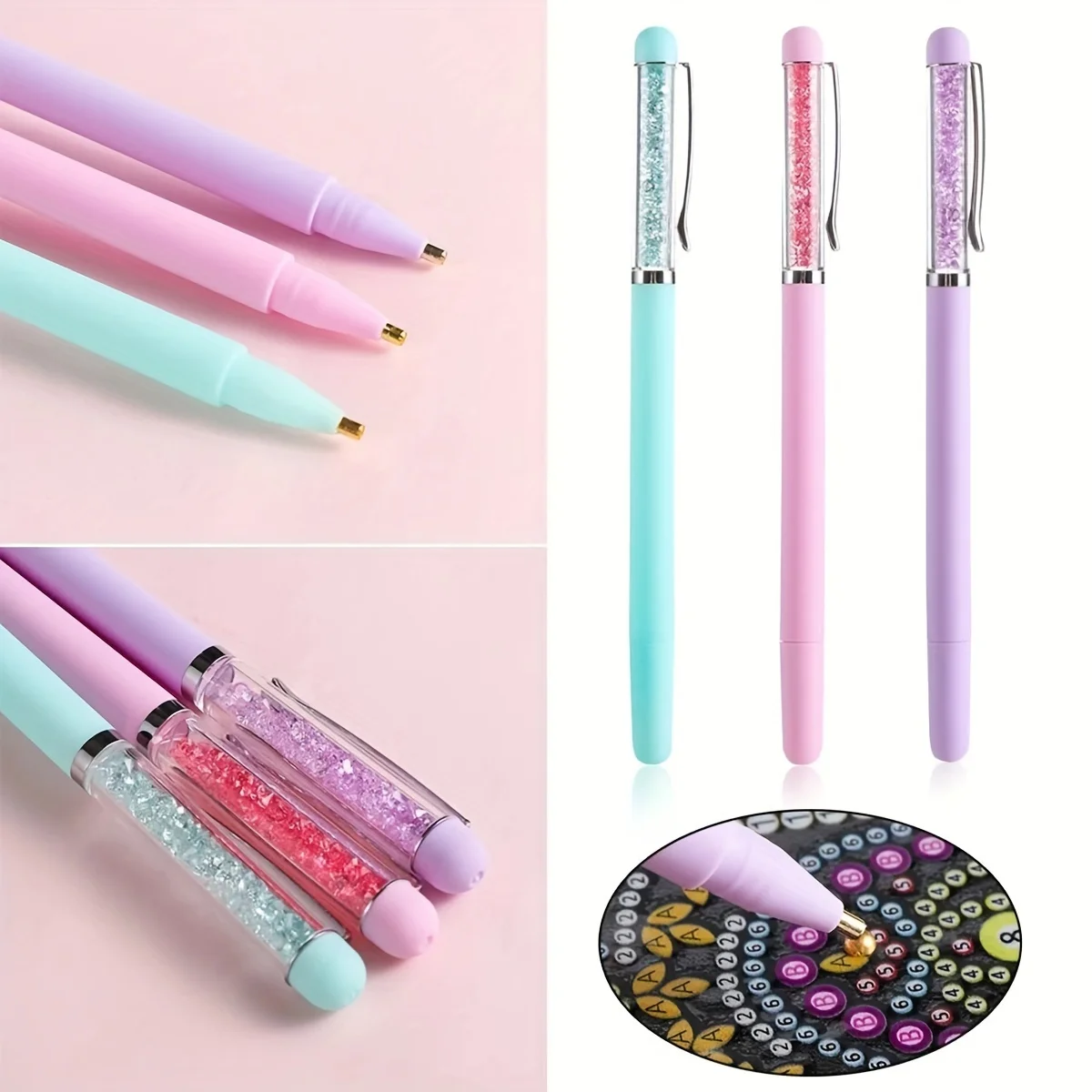 1pc Diamond Painting Tool 5D DIY Nail Enhancement Jewelry Cross Stitch Dot Drill Tool Transparent Crystal Dot Drill Pen