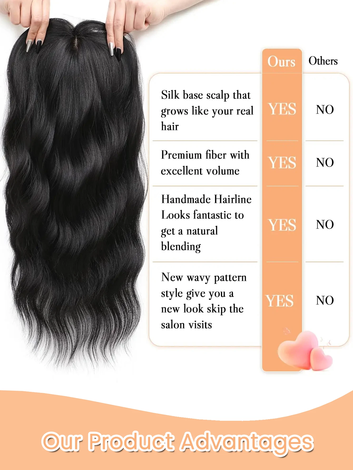 22 بوصة الاصطناعية توبر الباروكات متموجة دبوس الشعر كليب على الجزء العلوي من شعر المرأة قطعة الشعر التمديد طبيعي مجعد براون أسود LM #5