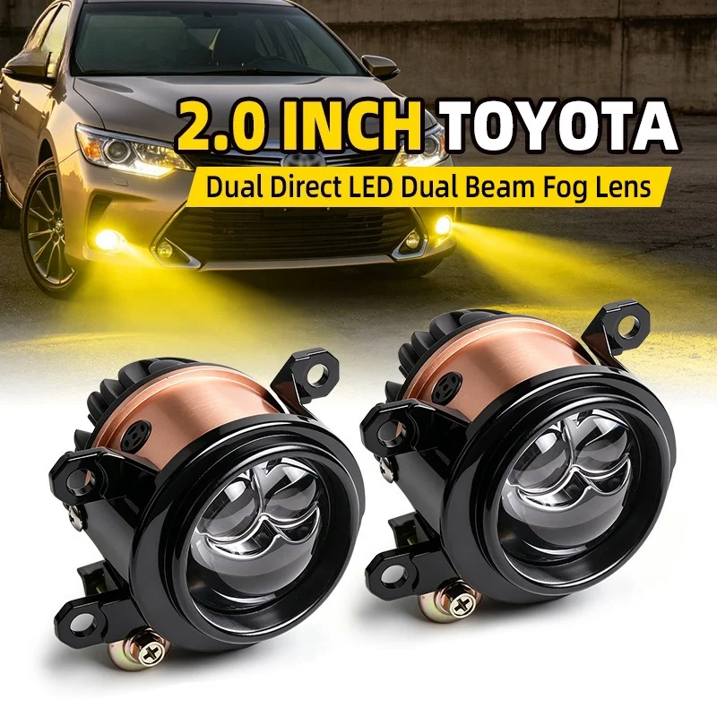 

F22 2 Inch Bi LED Fog Light Projector Lens 12V 100W 3000K Super Bright Direct Beam High Low Driving Lamp Retrofit Kit Car Lamps