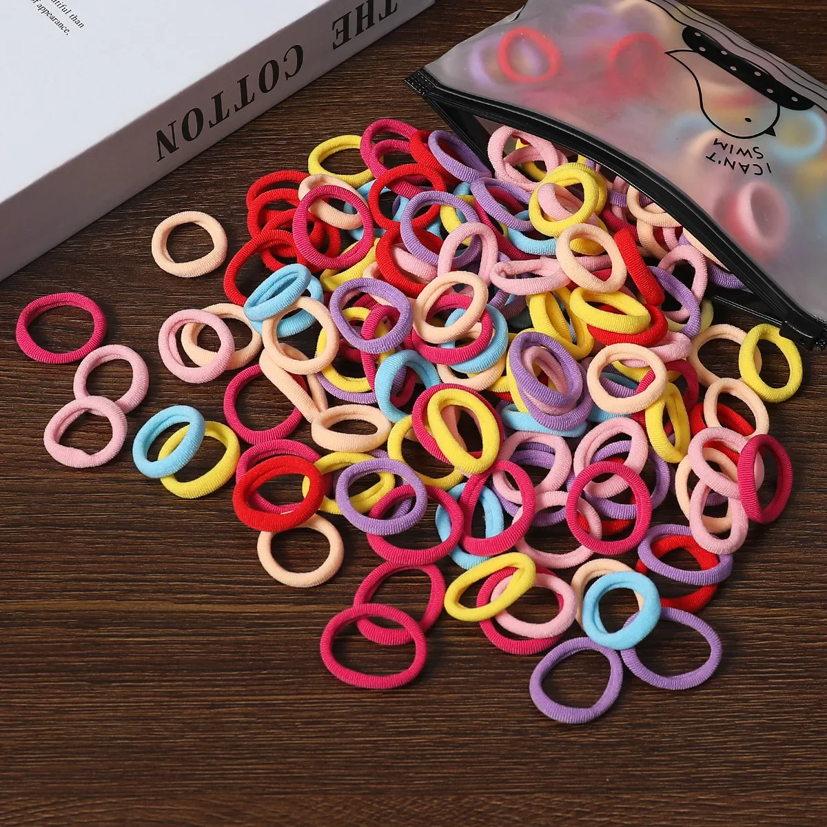 50/100 Stück Haarbänder für Kinder, buntes Nylon, Scrunchie, Haargummis, Gummiband, Kinder, elastisches Haar, Meilen-Zubehör