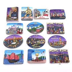 China Travel Fridge Magnet Landmark of Hong Kong Cultural Tourism Magnets Souvenir Home Decor Accessories Business Gift Ideas