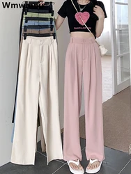 High Waist Office Straight Pants Women Korean Casual Baggy Sweatpants New  Formal Wide Leg Suit Pantalones Big Size 4xl Trousers