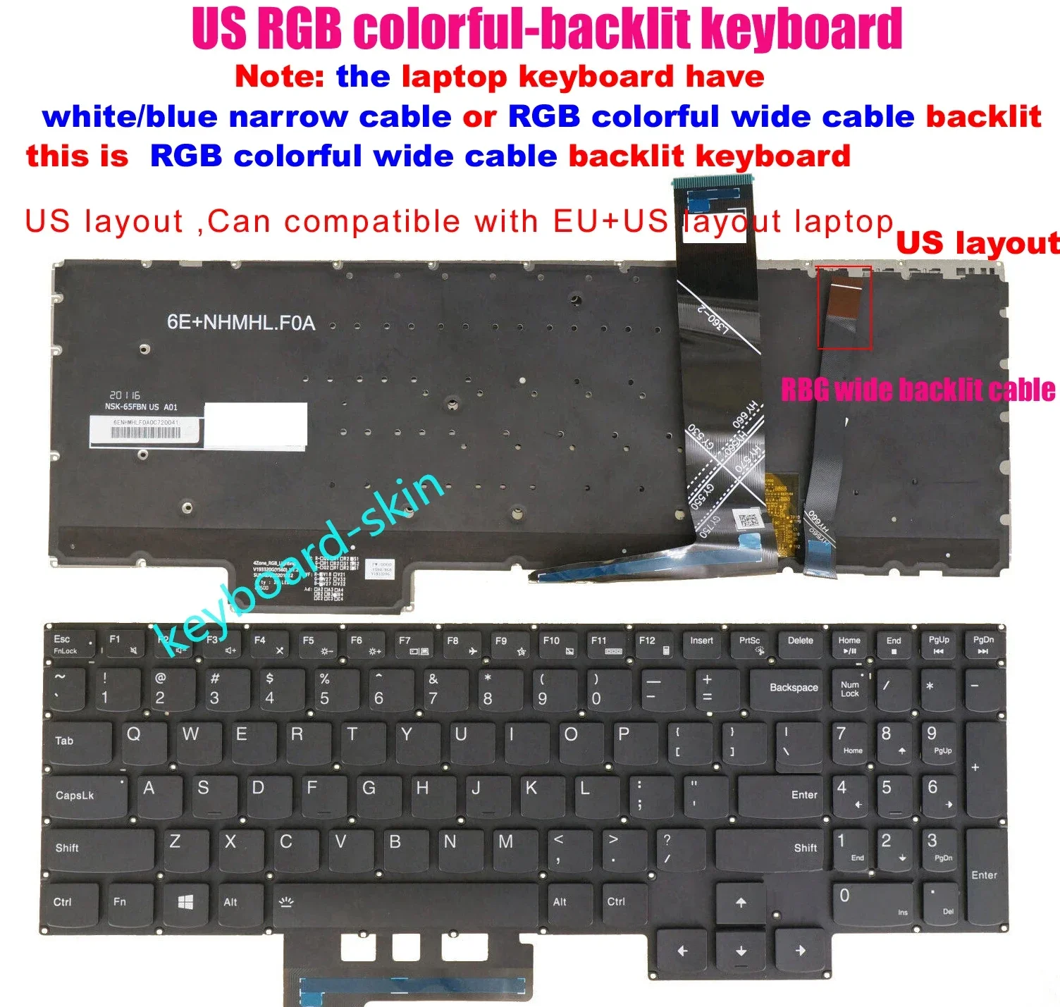 

US RGB Colorful Backlit Keyboard For Lenovo Legion 5P-15ARH05H 5P-15IMH05 5P-15IMH05H 5-15ARH05 5-15ARH05H 5-15IMH05 5-15IMH05H