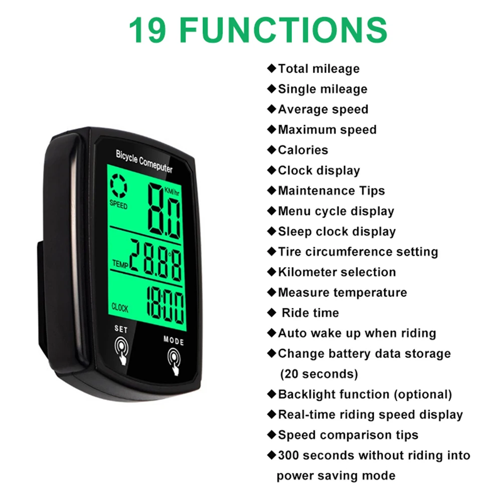 LED Bicycle Computer Bike Speedometer LED Touch Screen Bike Odometer Waterproof Cycling Bicycle Speedometer Bike Accessories