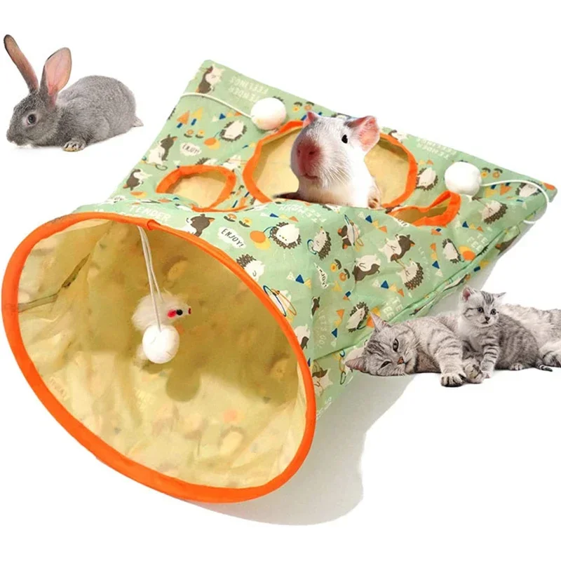 1PC Foldable Cat Tunnel With Noisy Paper, Rolling Ground Dragon, Zhiyi  Toy,  Diamond Bag Interactive Cat Tunnel Toy