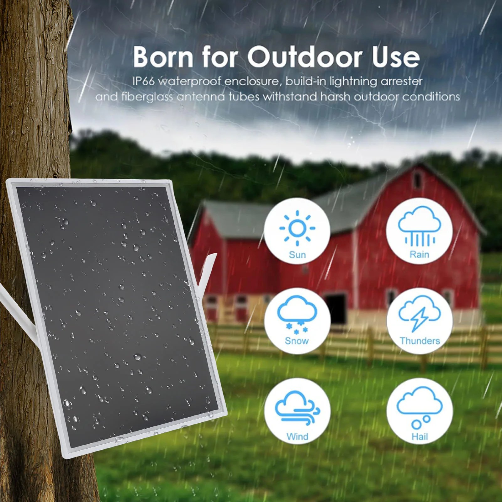 Solar WiFi Extender Solar  Extender Booster 15W 20000mAh 2.4GHz 5GHZ 328.1ft Long Range Supports 15 Devices for Outdoor