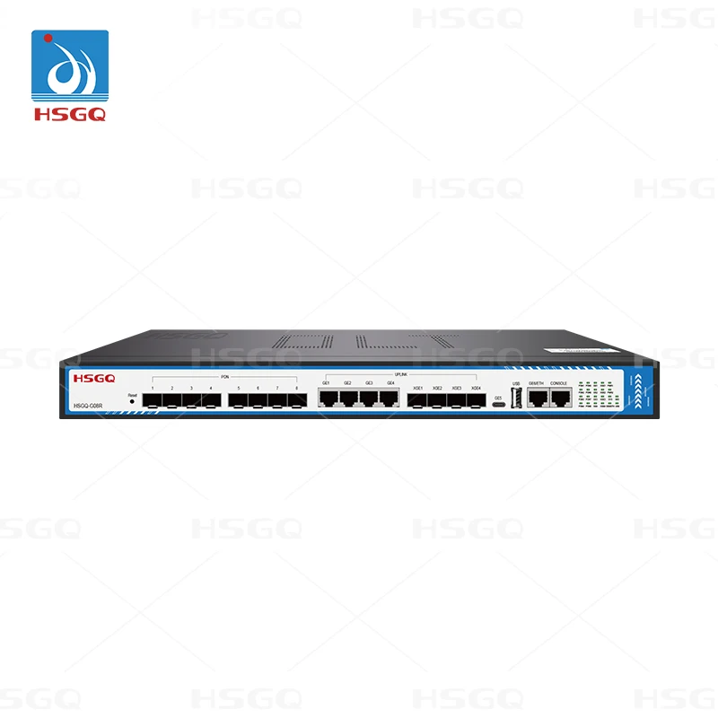 HSGQ-G08R 8 Ports 10GE Gpon Fiber 10G Line Type C Olt SFP+ Uplink Gepon FTTR Optic Network Terminal GPON OLT