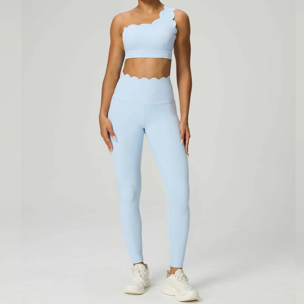Fashion High Elastic Yoga Set Women Slim Fit Sports Bra Top High Waist Leggings Tummy Control Booty Lifting Gym Activewear