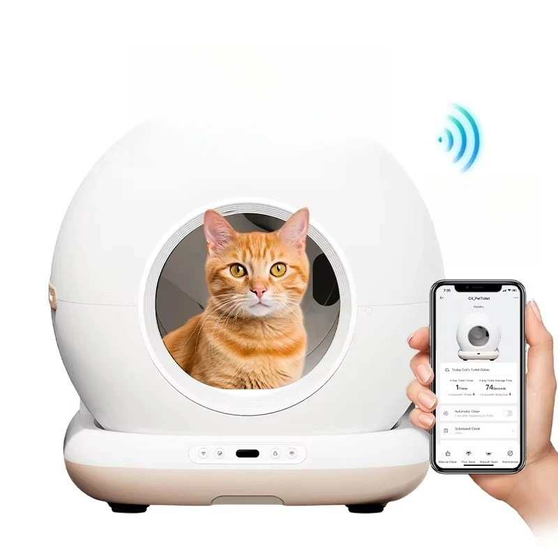 

Автоматический ящик для кошачьего туалета, умное управление через приложение, самоочищающиеся ящики для туалета, ящик для кошек, электронный туалет для домашних животных, товары для кошек