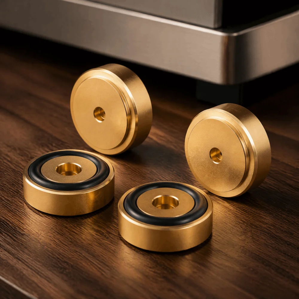 Durable Gold Cutting Board Feet 40 * 10mm Aluminium Alloy Anti Vibration Feet Amplifier Feet Kitchen Blocks