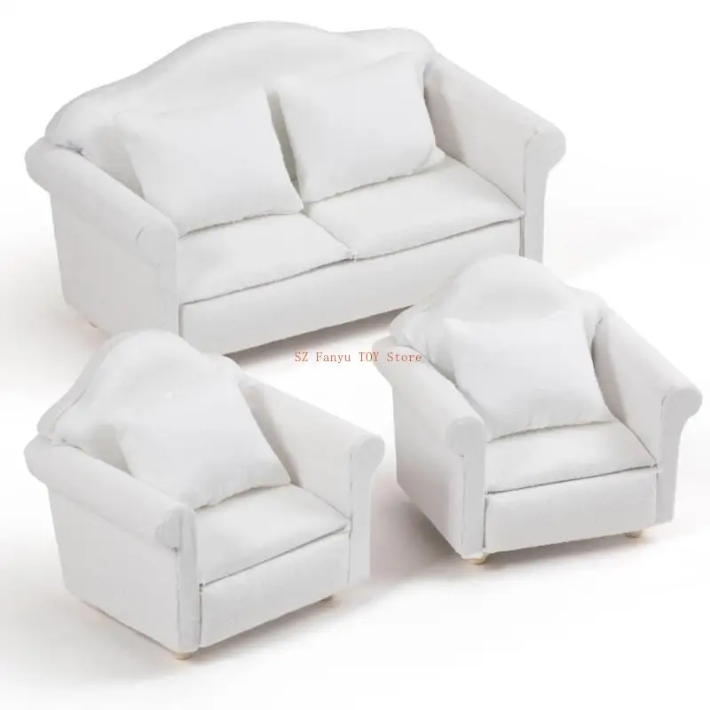 

96GC Realistic 1/12 Scale Dollhouses Sofa Set Handmade Living Room Miniature Furniture