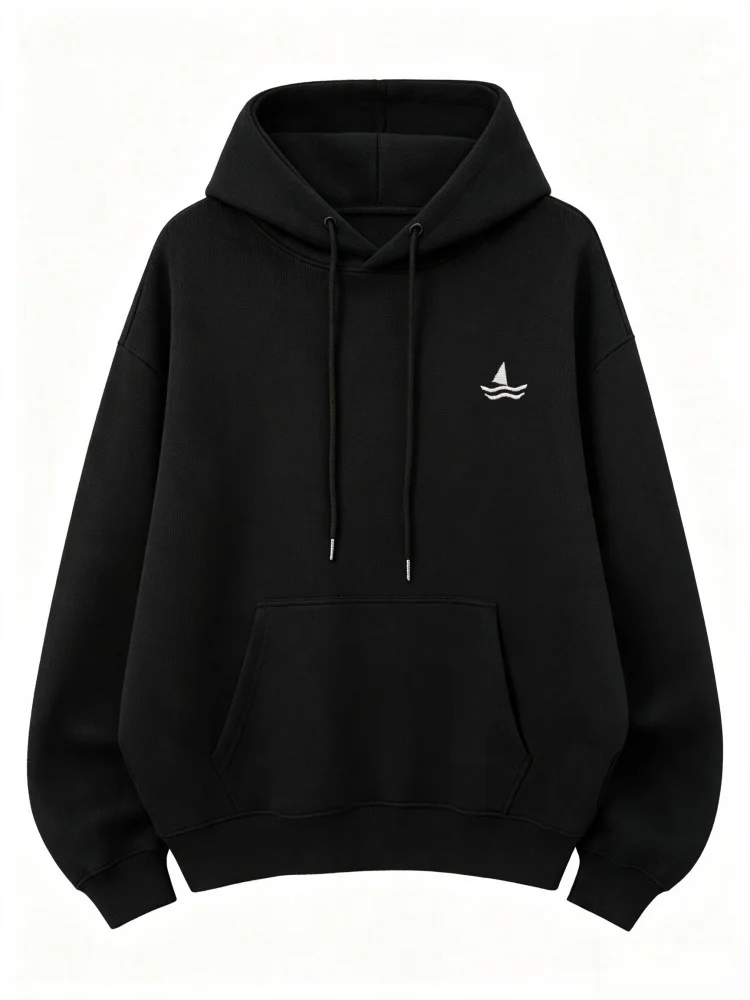 2026 heavyweight Korean style loose hooded sweatshirt men women long sleeved autumn high-end brand embroidered boutique pullover