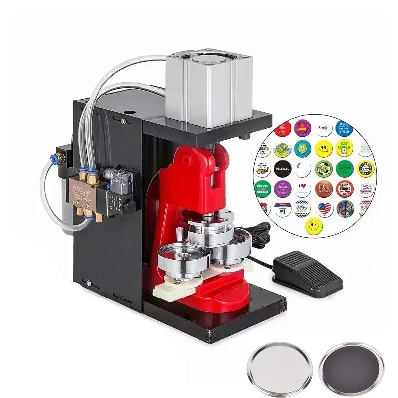 semi-automatic pneumatic button maker/manual photo magnet machine fridge photo magnet making machine manufacturer