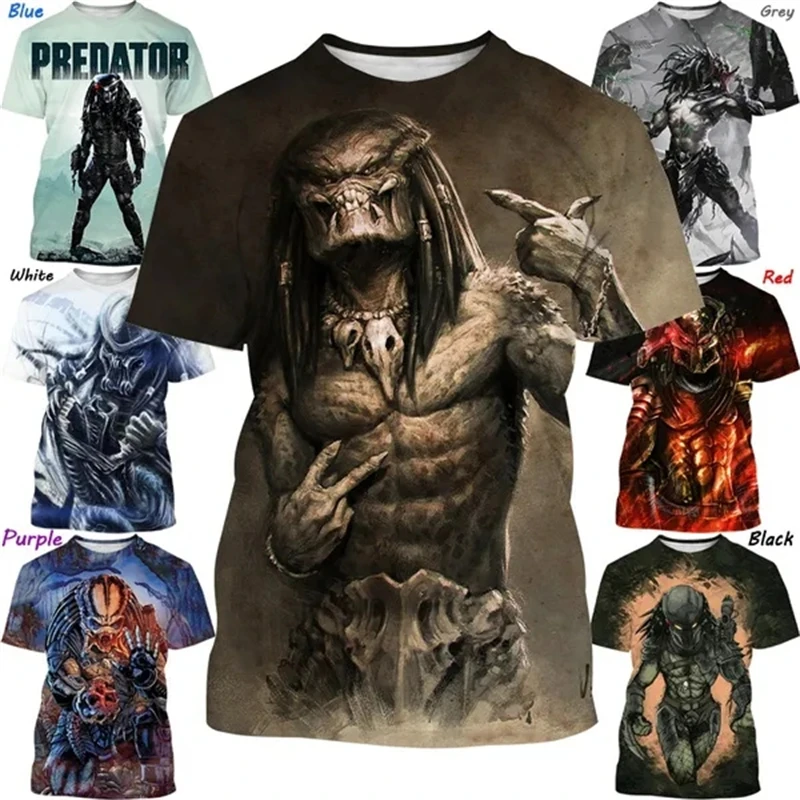 Predator hombres mujeres Casaul divertido 3D impreso camiseta ropa de calle Harajuku moda manga corta Hip Hop Sreet estilo camisetas camisa Tops
