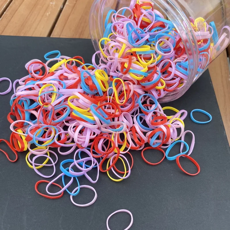 Über 800 Stück/Flasche Baby-Haargummi, Pferdeschwanz, dicke Einweg-Gummibänder, Kinder-Haargummis für Kinder, Mädchen, elastisches Haar-Accessoire – Detail 8
