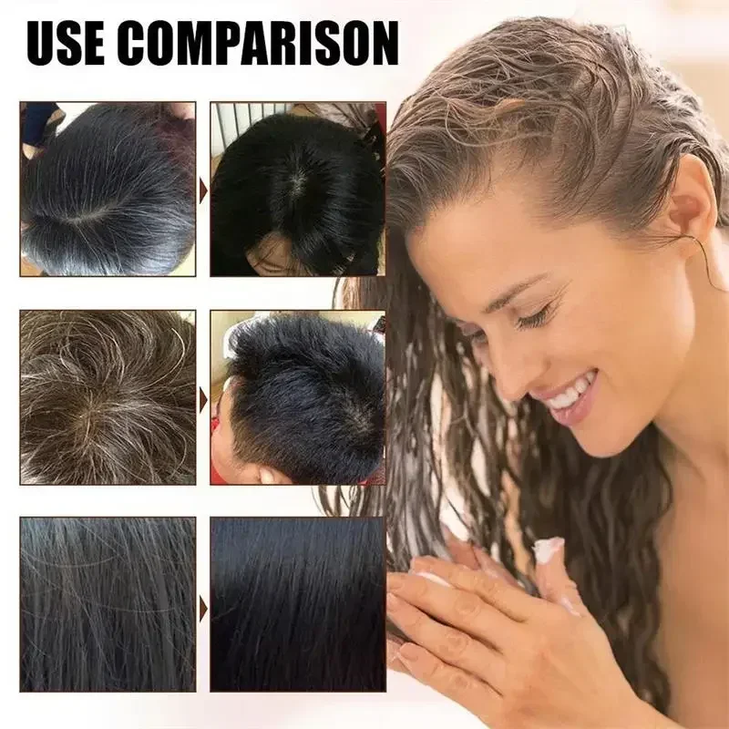 Natural Herbal Plant Hair Dye Shampoo 5 Minutes Change Hair Color Non-irritating Repair Gray White Fashion Hair Care Women Men