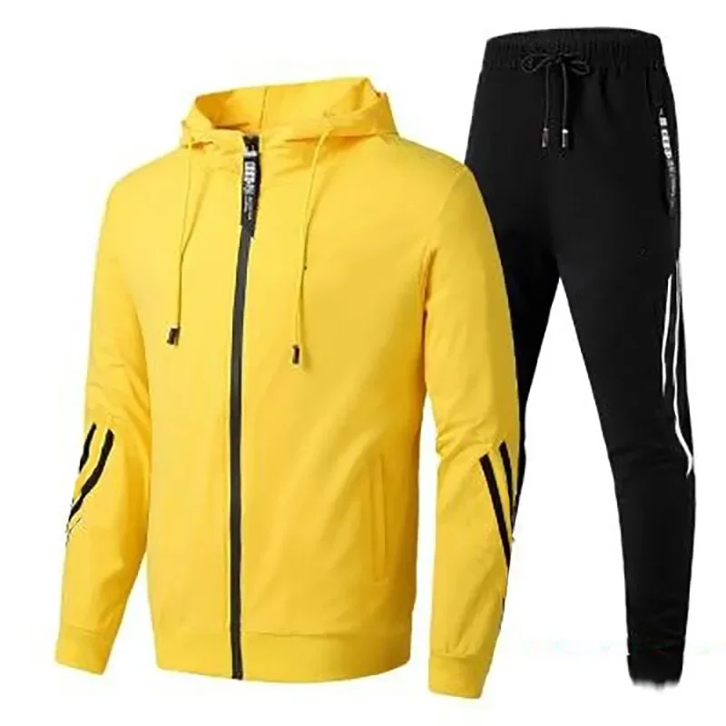 2024 Casual fashion sports men's zipper hoodie and sweatpants two-piece men's sports jumper jogging cheap suit