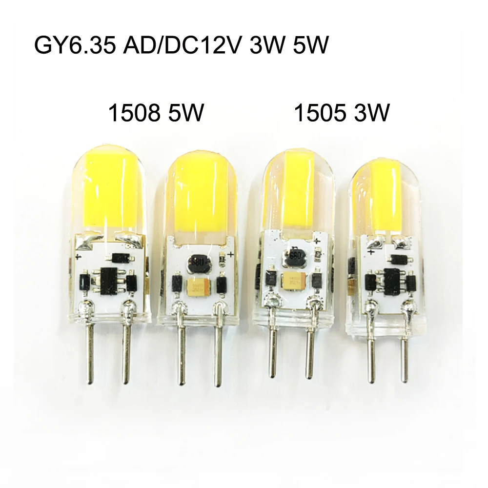 

Dimmable GY6.35 LED lamp DC 12V Silicone LED COB Spotlight Bulb 1505 300LM 1508 400LM COB light Replace 30W 40W halogen lighting