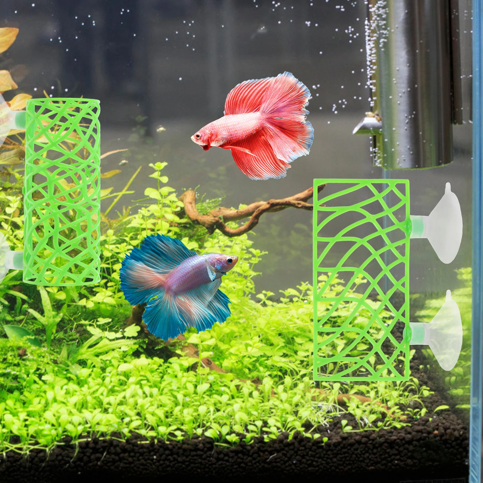 

1 set Fish Tank Cave Decor Hollowed Aquarium Tunnel Bed For Betta Fish Shrimp Hideout Abs Material Easy Clean Aesthetic Aquarium