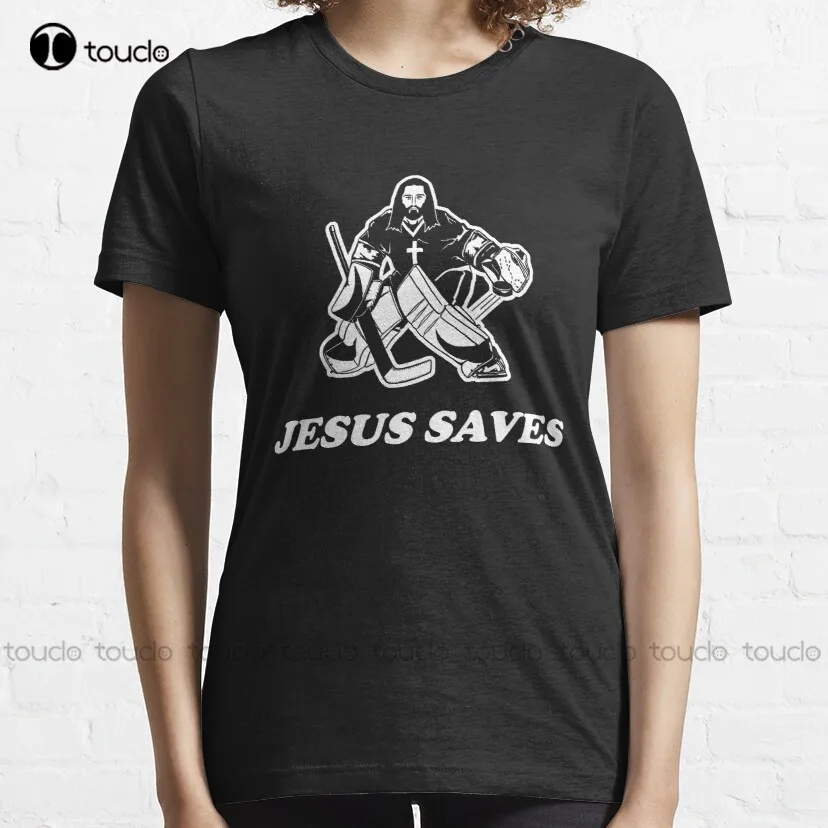 Jésus Sauve Gardien de But De Hockey T-Shirt D'anime Chemises Pour Femmes Personnalisé Adulte Adolescent Unisexe Impression Numérique T-Shirt Xs-5Xl Nouveau Coton