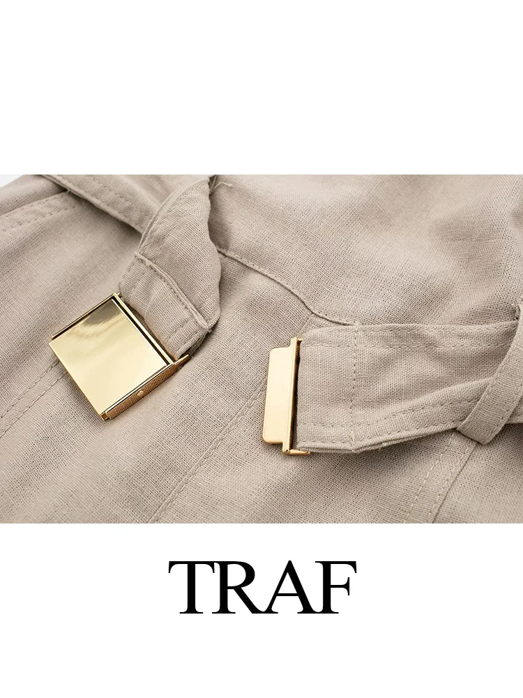 Traf-ベルトポケット付きの女性用単色オーバーオール,ルーズフィット,シックな婦人服,ストリートウェア,夏と秋の衣装,2023