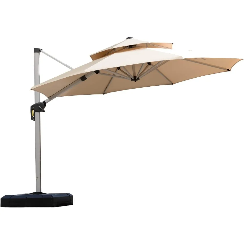 

10 Feet Patio Umbrella Outdoor Round Umbrella Large Cantilever Umbrella Windproof Offset Heavy Duty Sun for Garden Deck Pool Pa