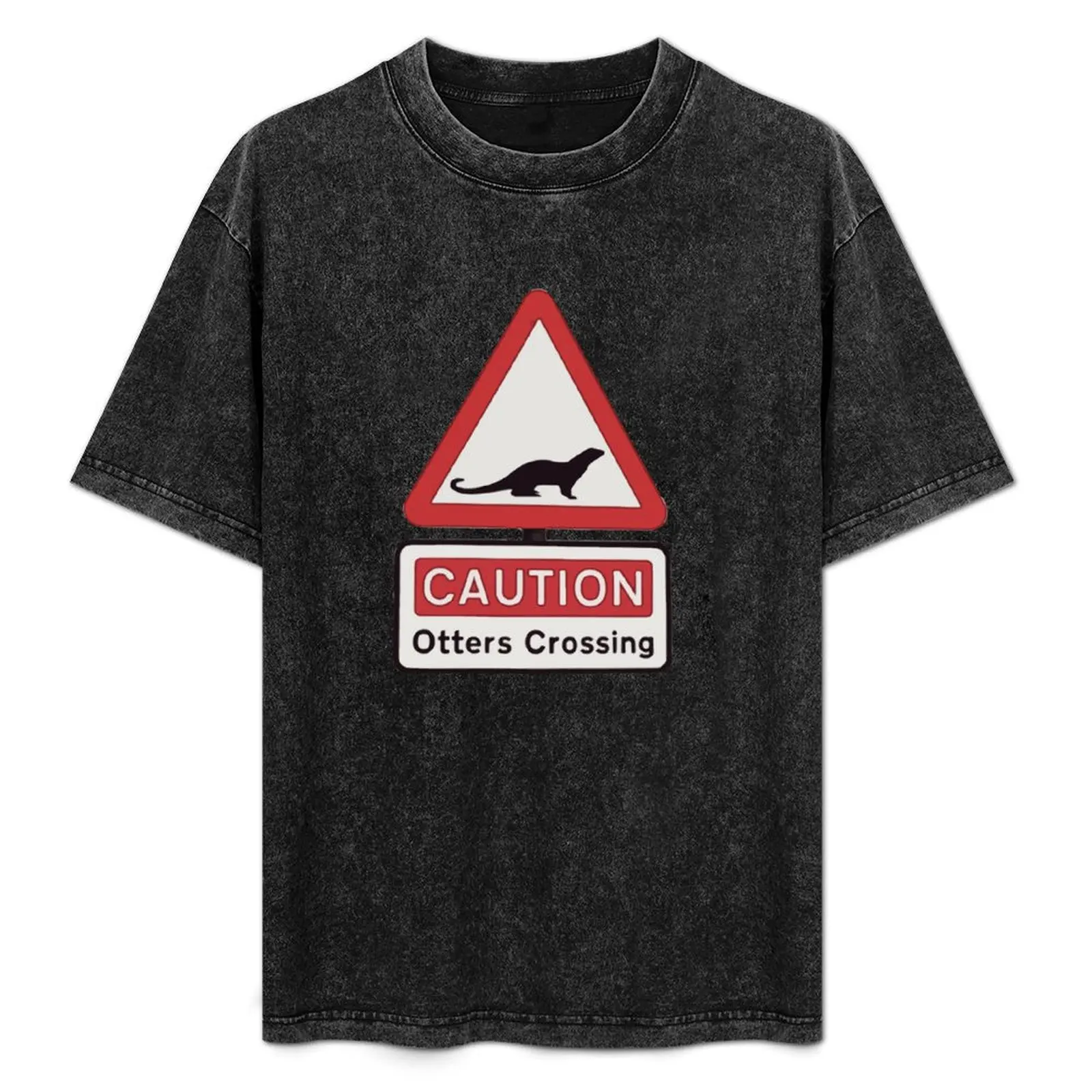 

Otter Crossing Sign T-Shirt Christmas Casual Short Sleeve Top