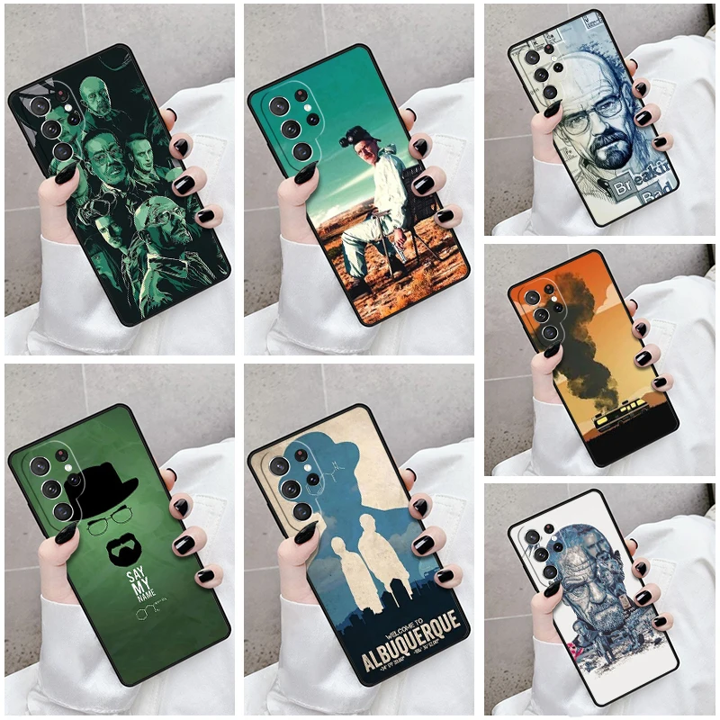 Phone Case For Samsung Galaxy S24 S23 S21fe S22 Ultra Plus Note 10 20 S8 S9 S10 Cover Breaking Bad Heisenberg With a Gas Mask