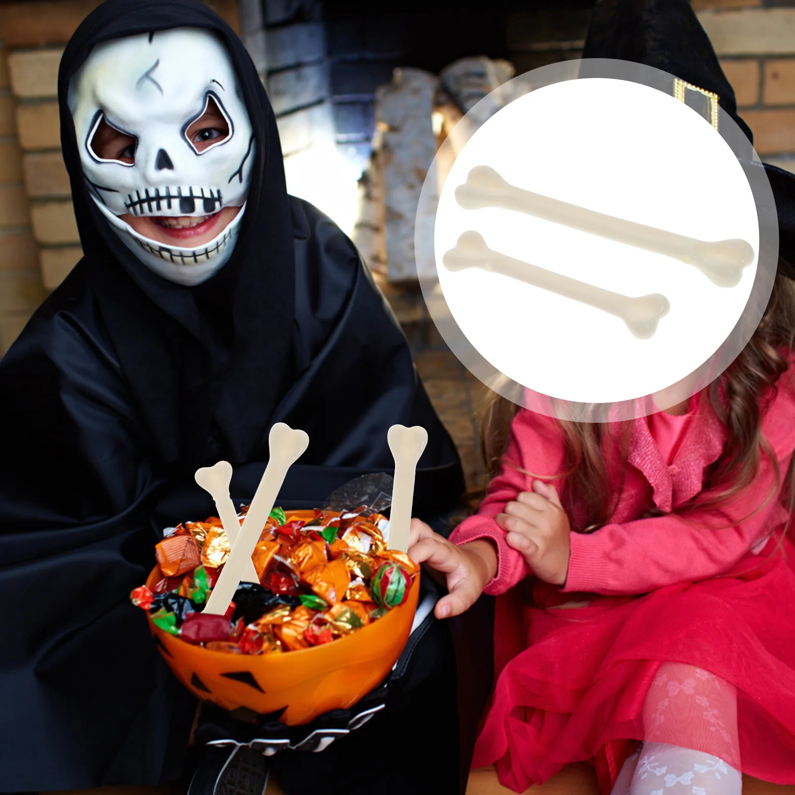 

Хэллоуинские кости Искусственный пластик для поддельного декора комнаты Жуткие белые украшения