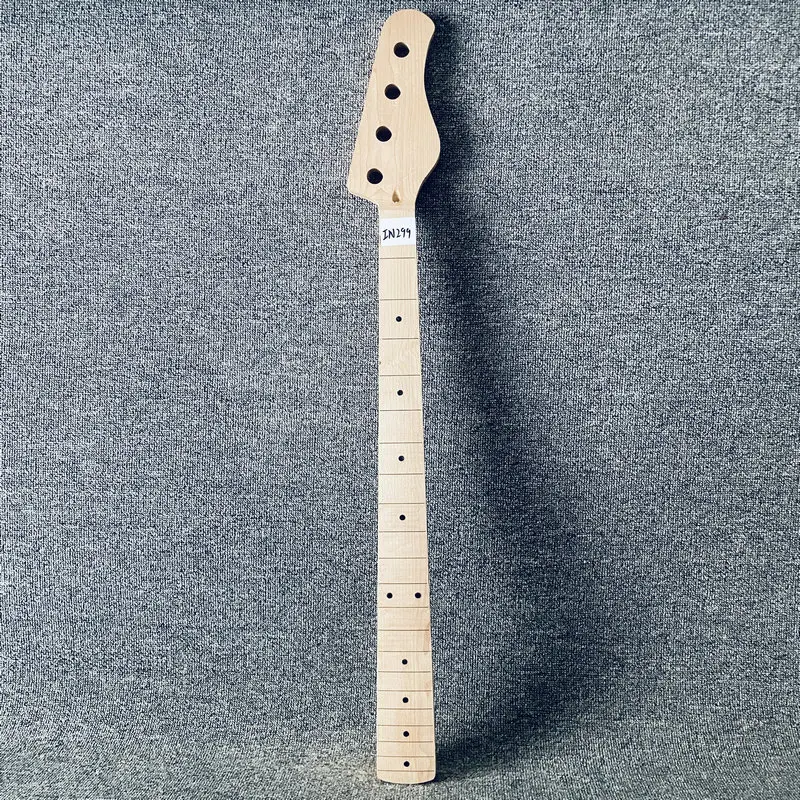 IN299 Custom Order 4 String Electric Bass Neck Semi Finishing No Frets Without Paints Natural Maple Wood DIY Replace Bass Parts